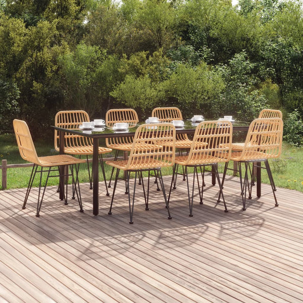 9-tlg. Garten-Essgruppe Poly Rattan