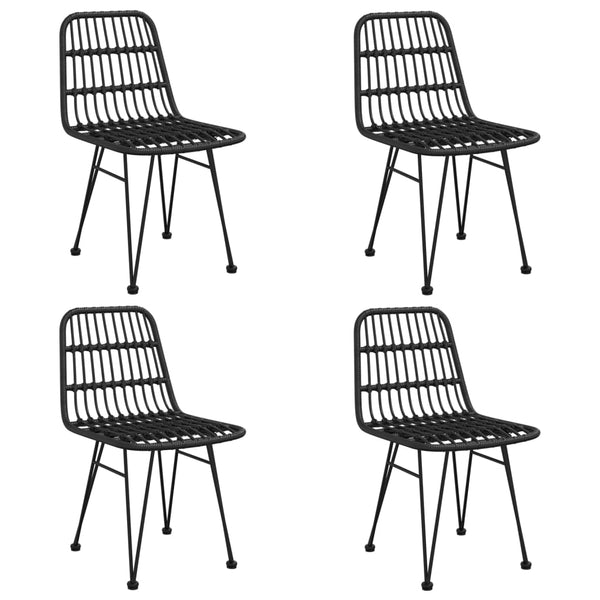 5-tlg. Garten-Essgruppe Schwarz Poly Rattan