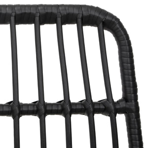 7-tlg. Garten-Essgruppe Schwarz Poly Rattan