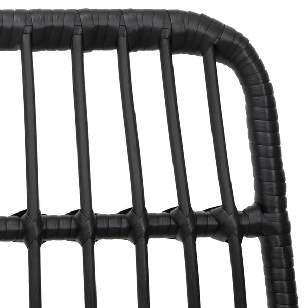7-tlg. Garten-Essgruppe Schwarz Poly Rattan