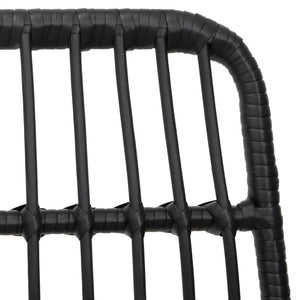 7-tlg. Garten-Essgruppe Schwarz Poly Rattan