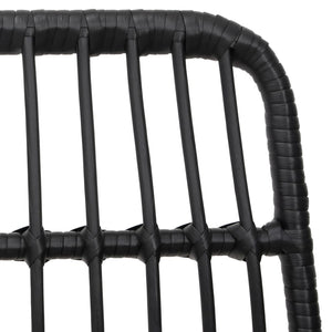 9-tlg. Garten-Essgruppe Schwarz Poly Rattan