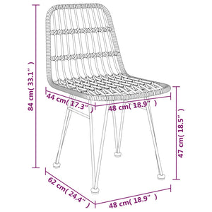 9-tlg. Garten-Essgruppe Schwarz Poly Rattan
