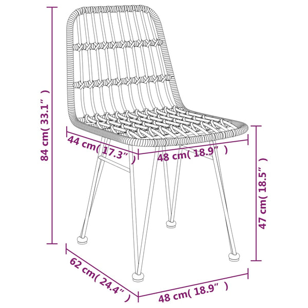 9-tlg. Garten-Essgruppe Schwarz Poly Rattan