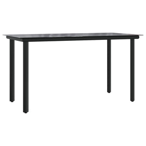 11-tlg. Garten-Essgruppe mit Kissen Schwarz & Grau Poly Rattan