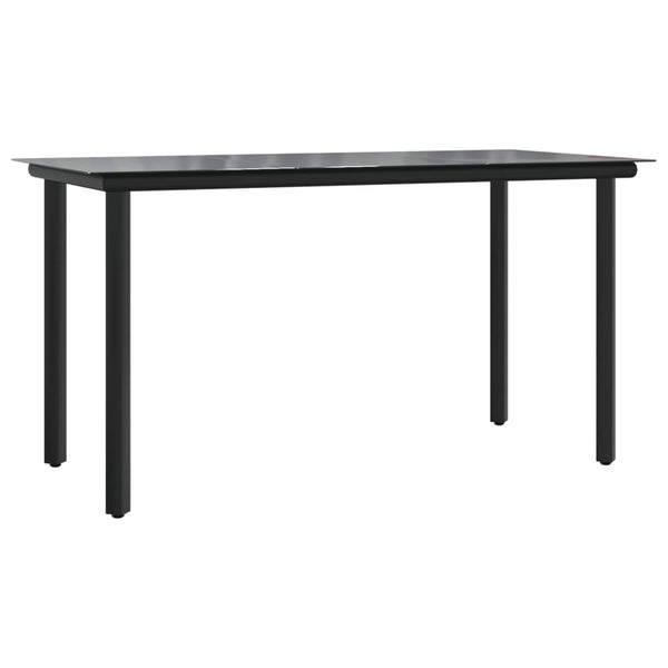 11-tlg. Garten-Essgruppe mit Kissen Schwarz & Grau Poly Rattan