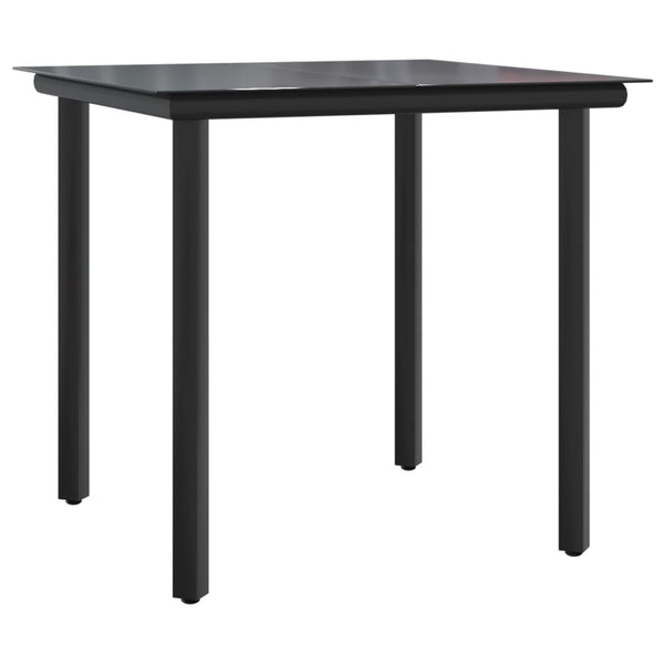 3-tlg. Garten-Essgruppe mit Kissen Schwarz und Grau Poly Rattan