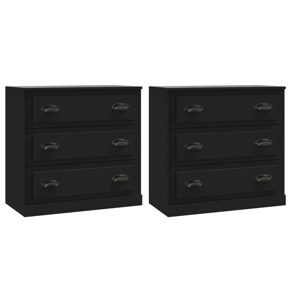 vidaXL Sideboards 2 pcs. Black Engineered Wood