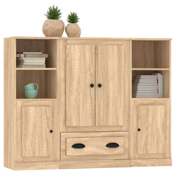 Highboards 3 Stk. Sonoma-Eiche Holzwerkstoff