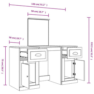Schminktisch mit Spiegel Weiß 130x50x132,5 cm