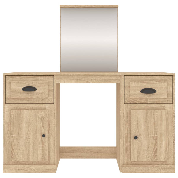 Schminktisch mit Spiegel Sonoma-Eiche 130x50x132,5 cm