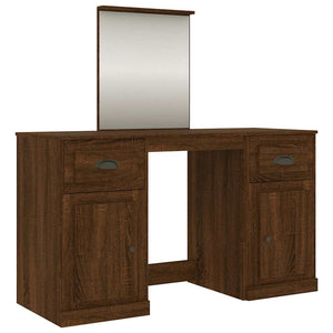 Schminktisch mit Spiegel Braun Eichen-Optik 130x50x132,5 cm