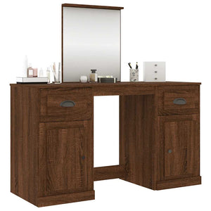 Schminktisch mit Spiegel Braun Eichen-Optik 130x50x132,5 cm