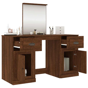 Schminktisch mit Spiegel Braun Eichen-Optik 130x50x132,5 cm