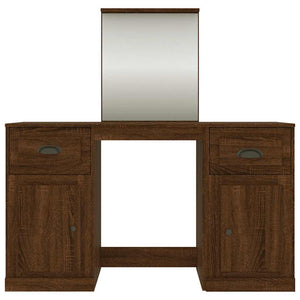 Schminktisch mit Spiegel Braun Eichen-Optik 130x50x132,5 cm