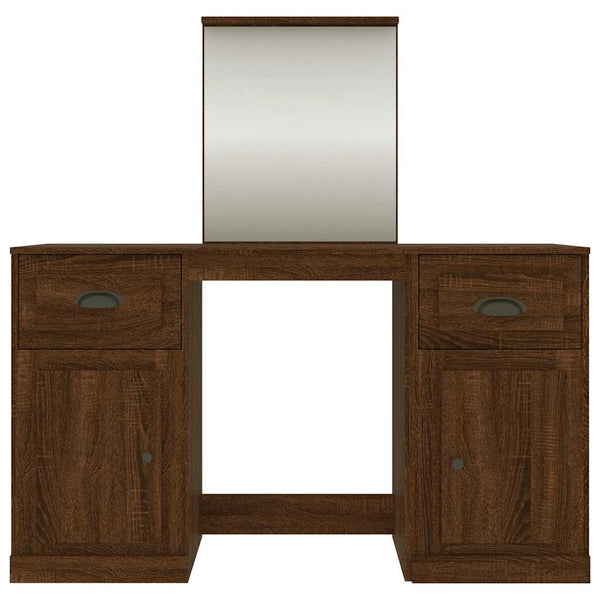Schminktisch mit Spiegel Braun Eichen-Optik 130x50x132,5 cm