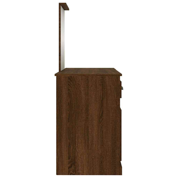 Schminktisch mit Spiegel Braun Eichen-Optik 130x50x132,5 cm