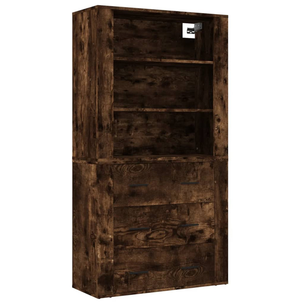 vidaXL Highboard Smoked Oak Engineered Wood