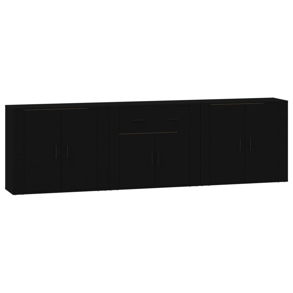 vidaXL Sideboards 3 pcs. Black Engineered Wood