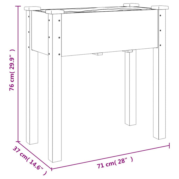 Pflanzkübel mit Einsatz Braun 71x37x76 cm