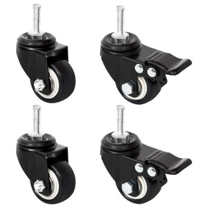 Pflanzkübel Rollen Schwarz, 4er Set