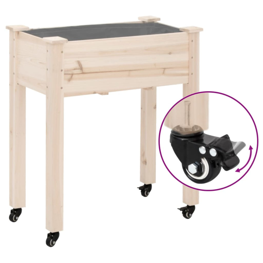 Pflanzkübel Rollen Schwarz, 4er Set
