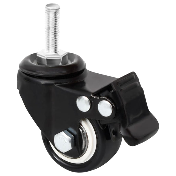 Pflanzkübel Rollen Schwarz, 4er Set
