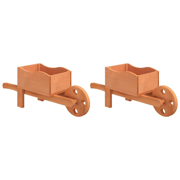Schubkarren Pflanzgefäße 2er Set Holz