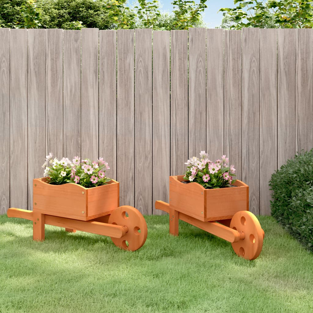 Schubkarren Pflanzgefäße 2er Set Holz