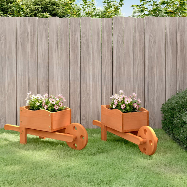 Schubkarren Pflanzgefäße 2er Set Holz