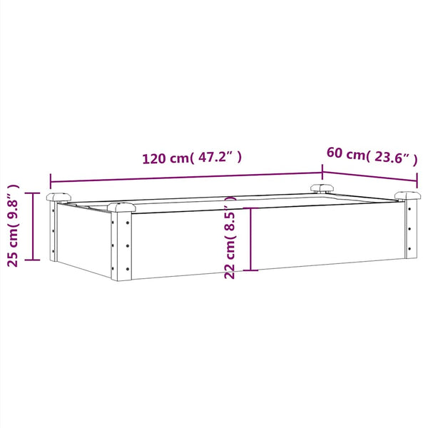 Hochbeet 120x60 cm mit Einsatz