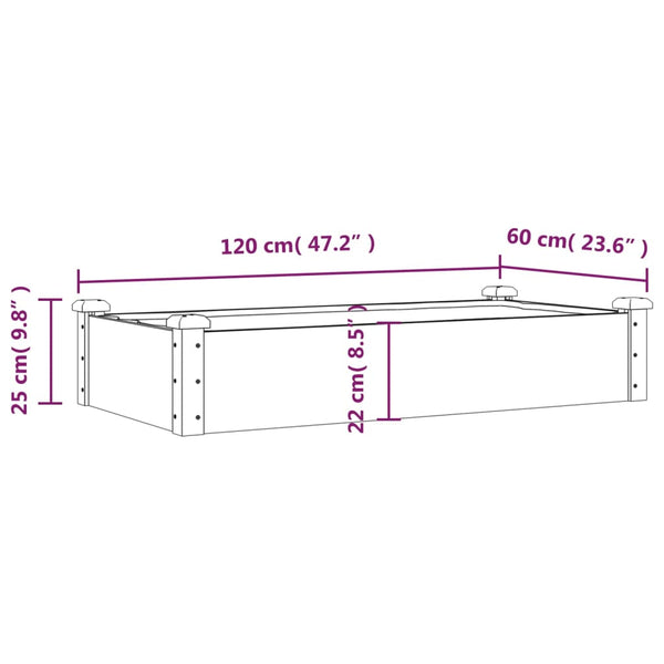 Hochbeet Braun 120x60 cm mit Einsatz