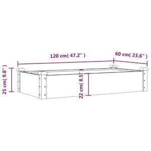 Graues Hochbeet mit Einsatz 120x60x25cm