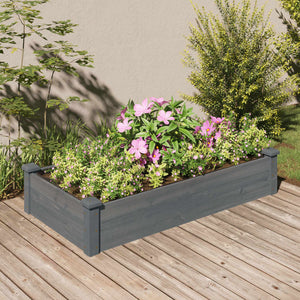 Graues Hochbeet mit Einsatz 120x60x25cm
