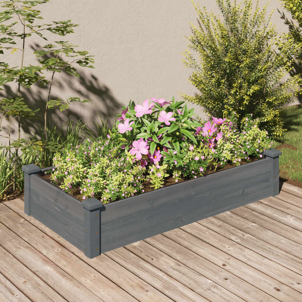 Graues Hochbeet mit Einsatz 120x60x25cm