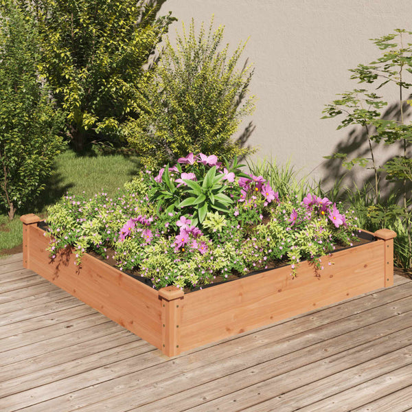 Hochbeet mit Einsatz Braun 120x120 cm