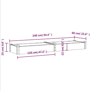 Hochbeet Braun 240cm mit Einsatz