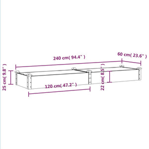 Hochbeet Grau 240 cm mit Einsatz