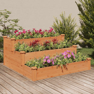 Hochbeet Braun 120x120 cm Tanne Massivholz