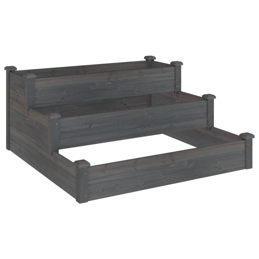 Graues Hochbeet 120x120 cm aus Tannenholz