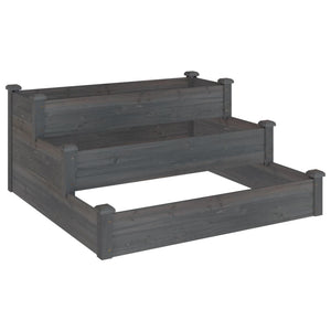 Graues Hochbeet 120x120 cm aus Tannenholz