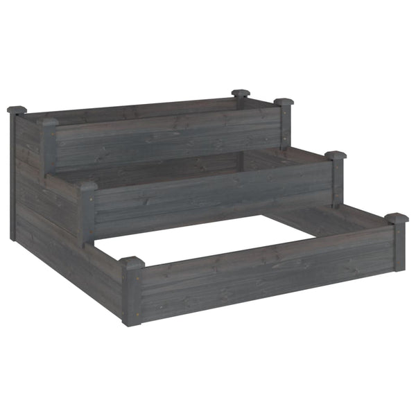 Graues Hochbeet 120x120 cm aus Tannenholz
