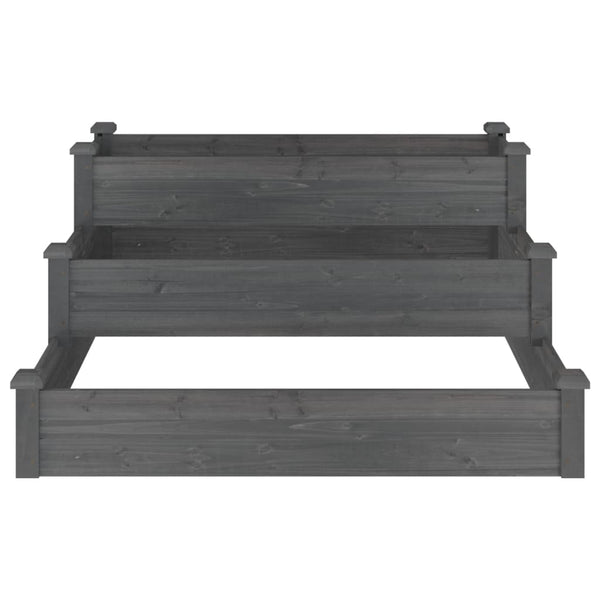 Graues Hochbeet 120x120 cm aus Tannenholz