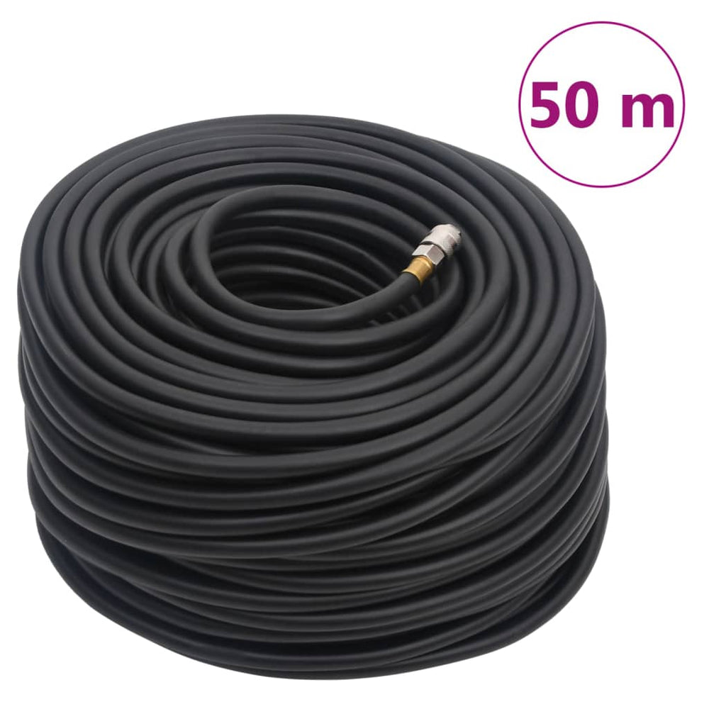 vidaXL Tuyau à air hybride noir 0,6" 50 m caoutchouc et PVC