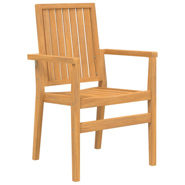 Stapelbare Teak Gartenstühle, 2er-Set