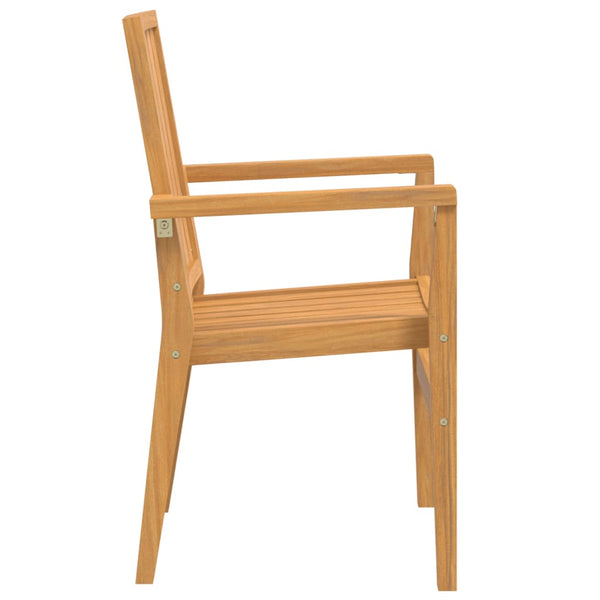 Stapelbare Teak Gartenstühle, 2er-Set