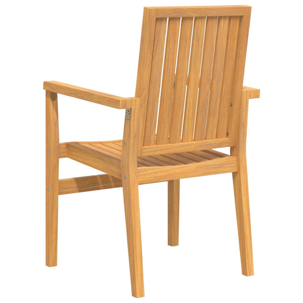 Stapelbare Teak Gartenstühle, 2er-Set