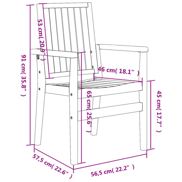 Stapelbare Teak Gartenstühle, 2er-Set