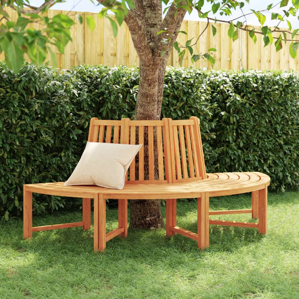 vidaXL Banc d'arbre semi-circulaire Ø201 cm Bois de teck massif