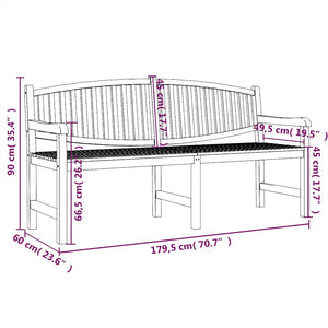Massive Teak Gartenbank, 179,5 cm